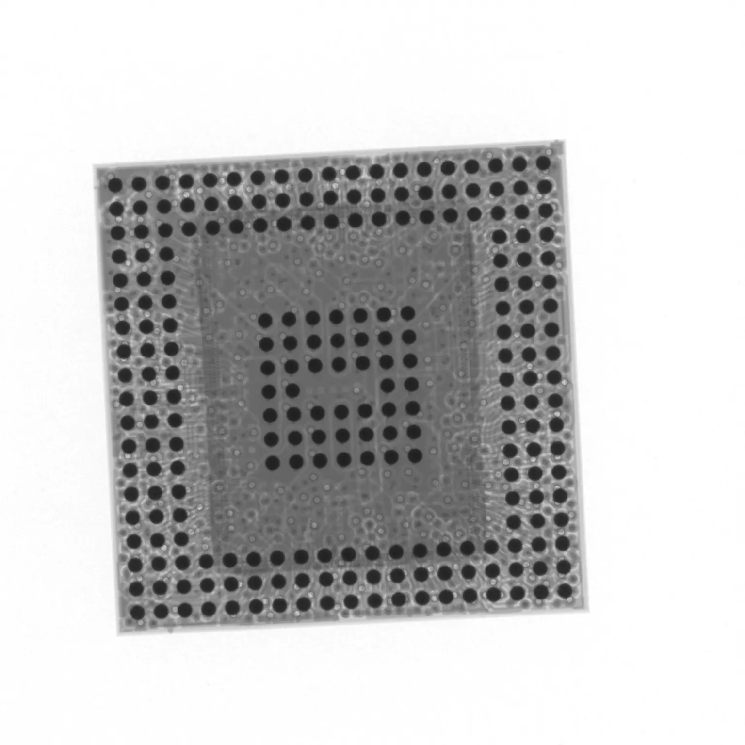 Internal component X-ray showing the BGA connection pattern