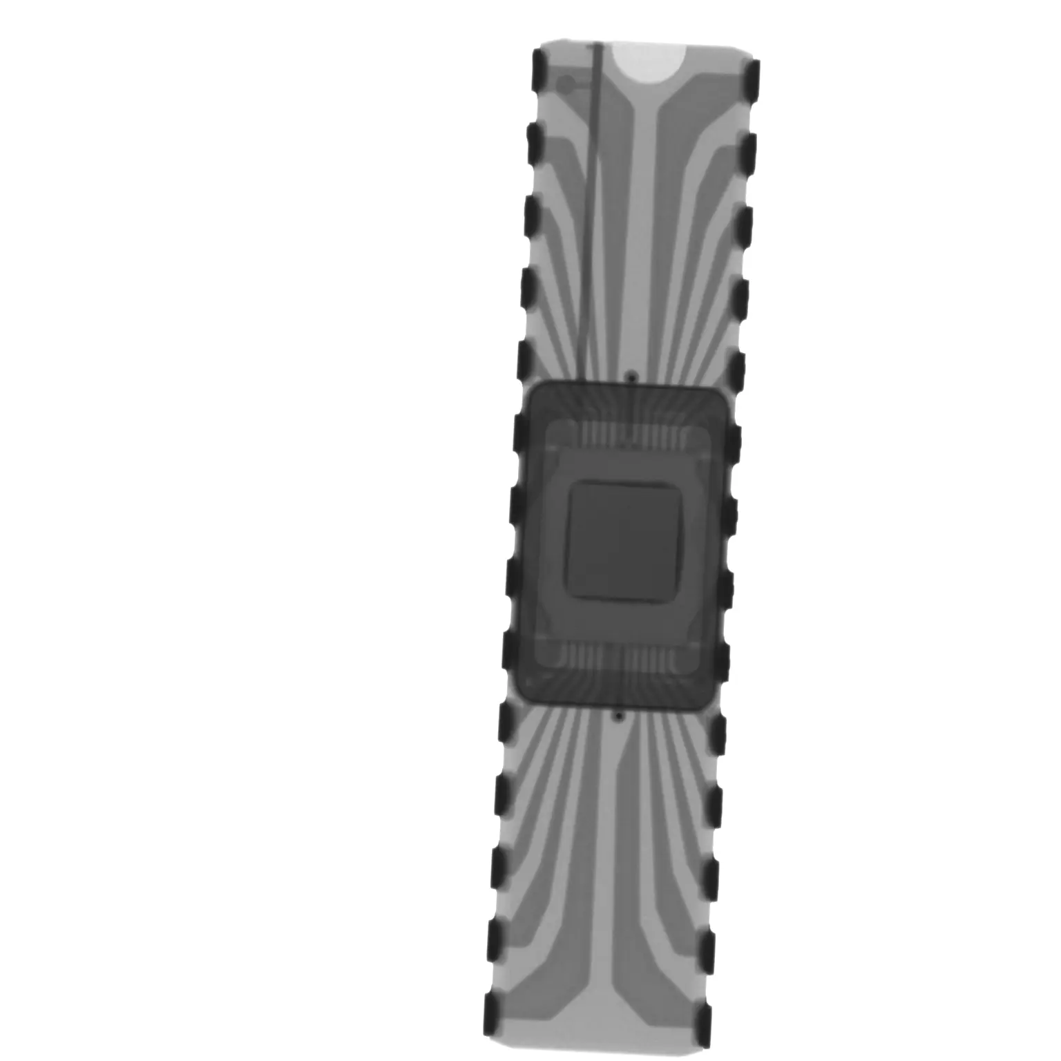 Internal component X-ray showing die placement and wire-bond structure